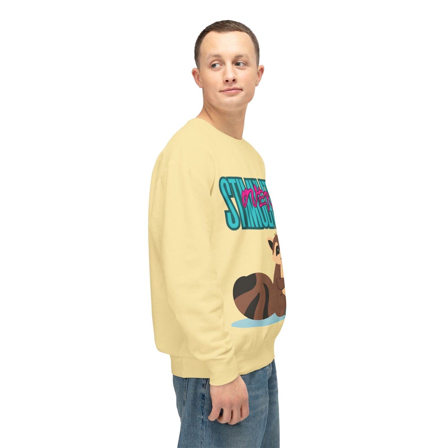 Raccoon 'Overstimulated' Crewneck Unisex Sweatshirt