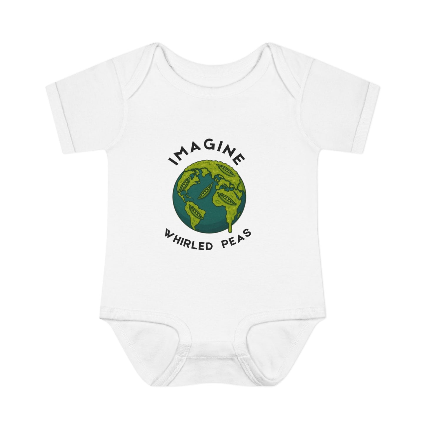 Earth-Themed Infant Bodysuit - Imagine Whirled Peas, Cute Baby Clothes, Unique Baby Shower Gift, Eco-Friendly Apparel, Baby Gift Idea