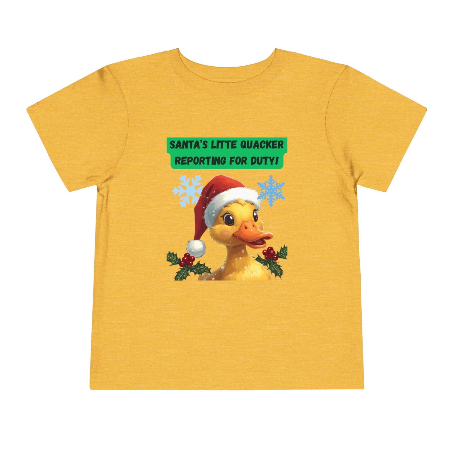 Santa's Little Quacker Toddler Tee, Christmas Shirt, Holiday Outfit, Cute Christmas Gift, Festive Toddler Apparel, Santa Duck Tee