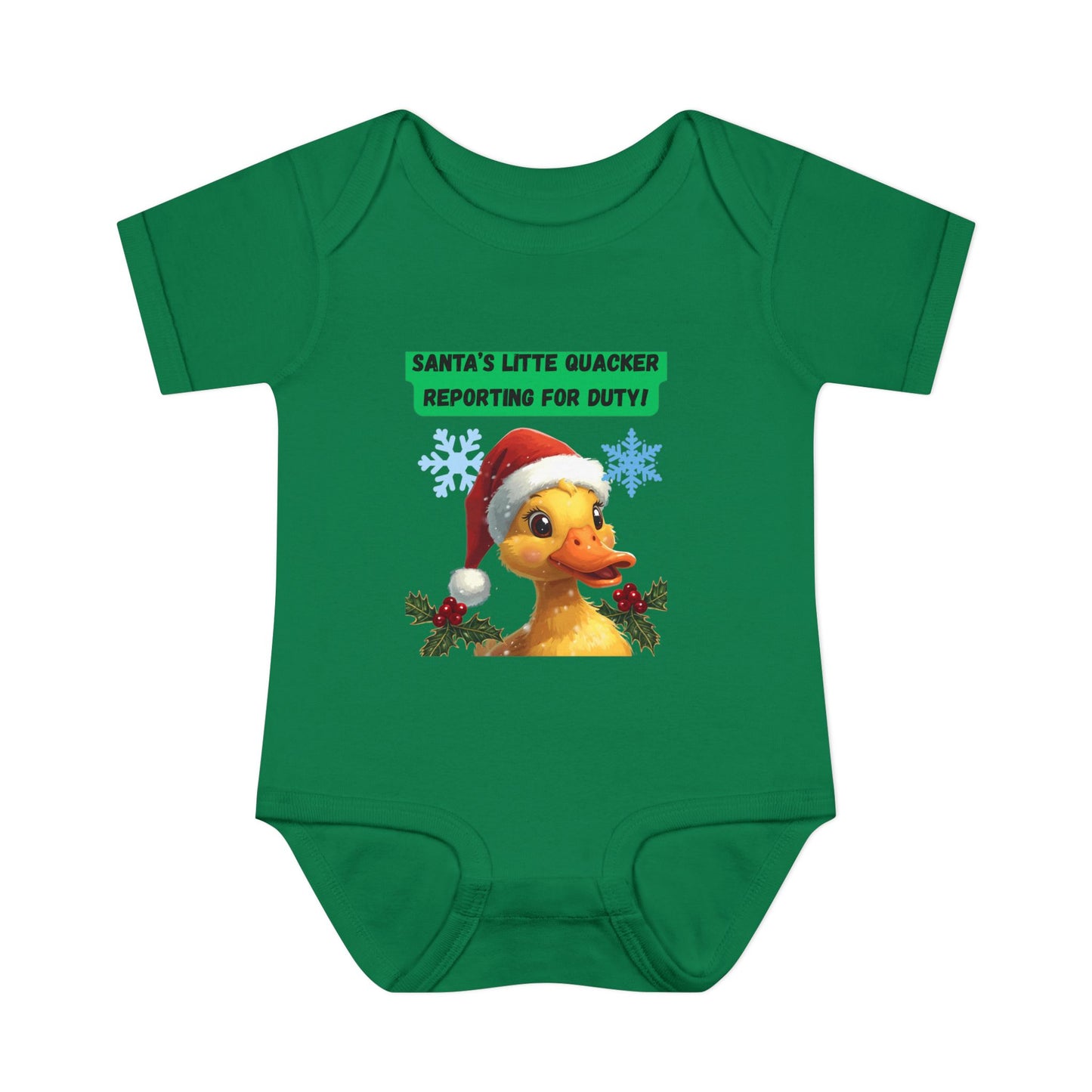 Christmas Infant Bodysuit, Santa's Little Quacker Design, Holiday Baby Outfit, Cute Baby Gift, Festive Newborn Apparel