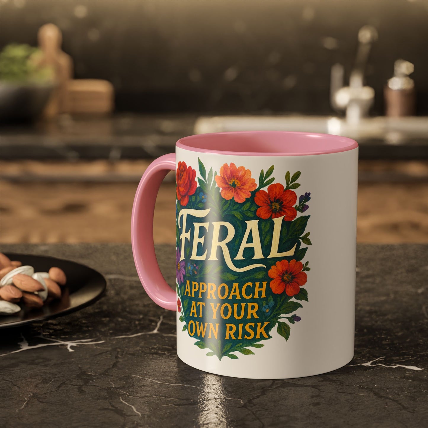 Feral Floral Coffee Mug , Feral: Approach At Your Own Risk 11oz/15oz