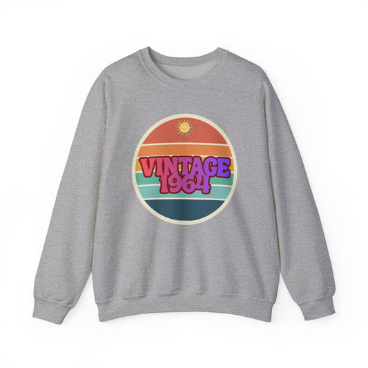 Vintage 1964 Crewneck Sweatshirt — Retro Sunset Graphic Pullover