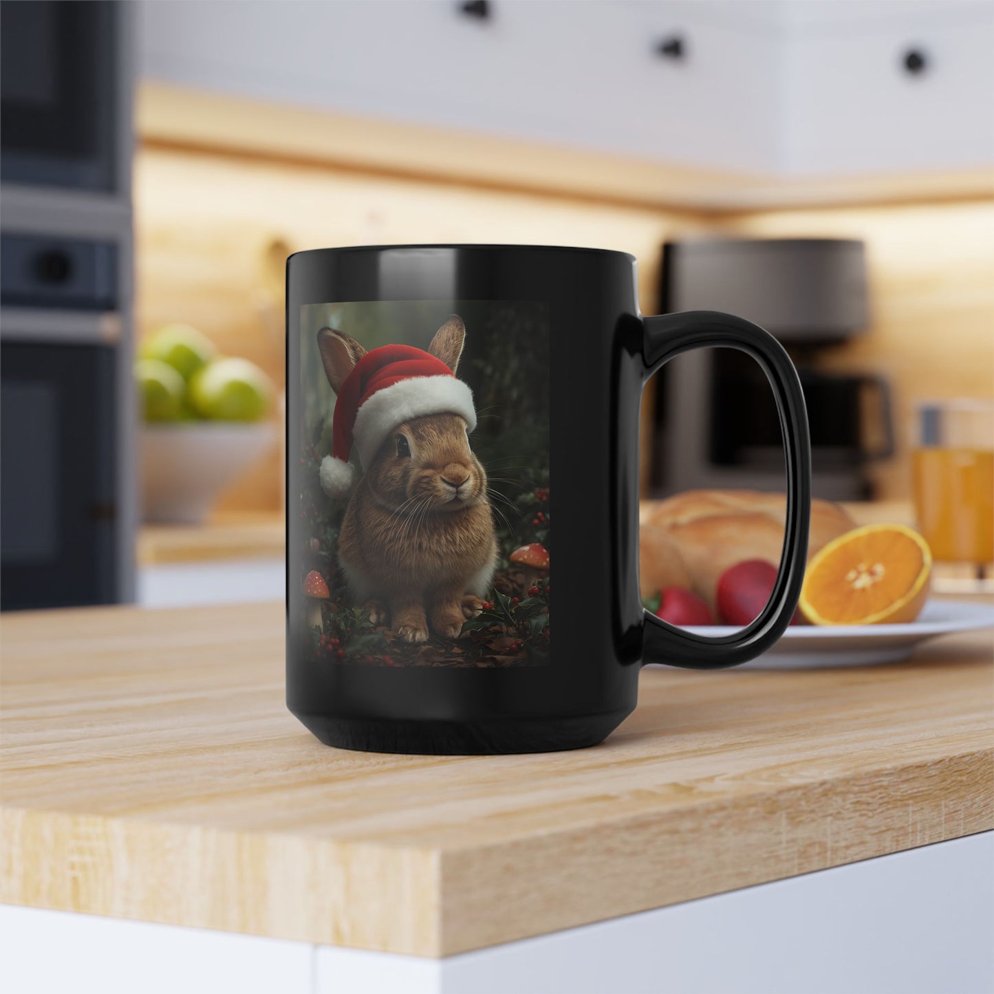 Holiday Rabbit Mug, Christmas Gift, Cute Bunny Coffee Cup, Winter Decor, Festive Drinkware, Seasonal Kitchenware