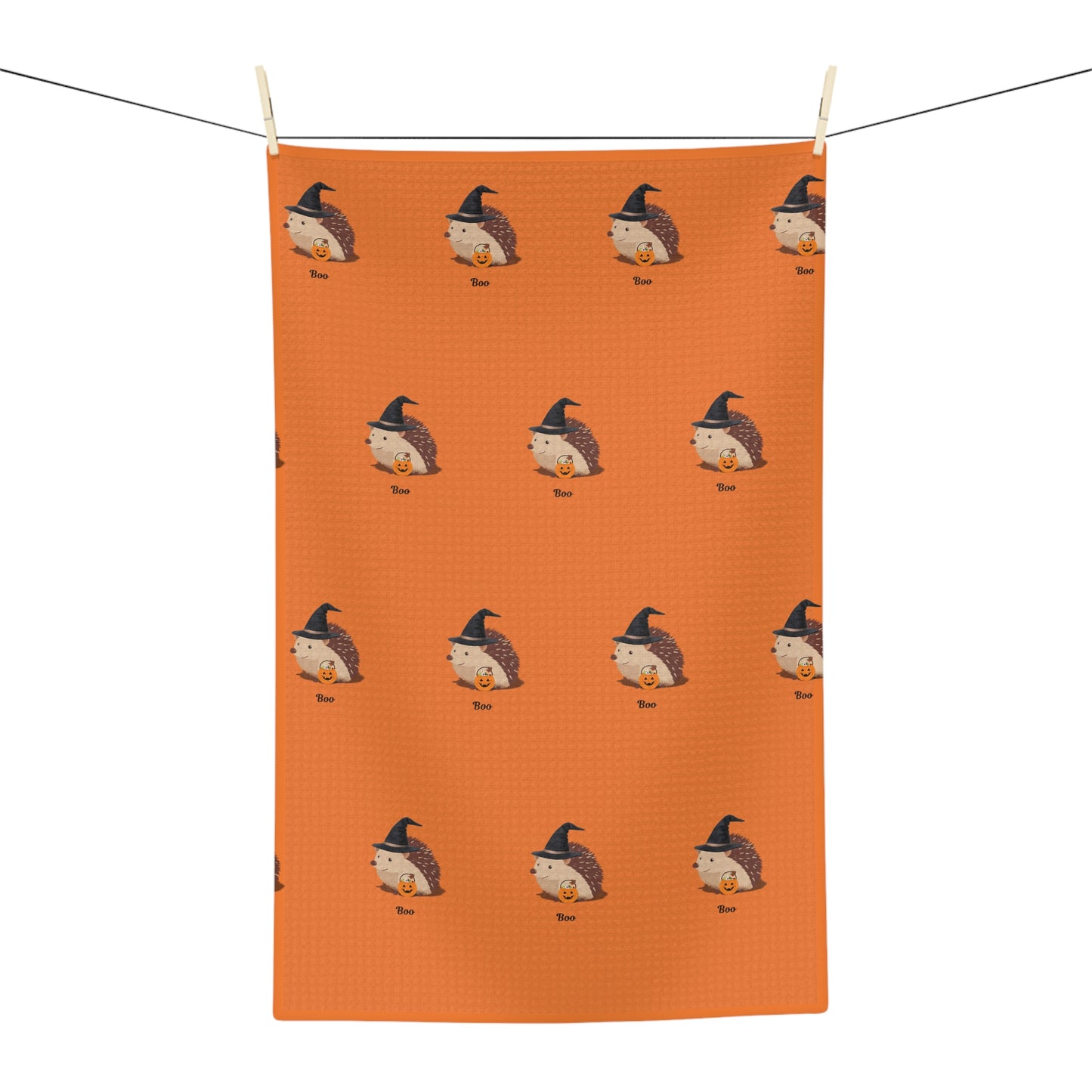 Cute Halloween Hedgehog Microfiber Tea Towel | Halloween Kitchen Decor, Cute Oven Cloth, Halloween Gift, Whimsical Home Accessories, Fall Decor