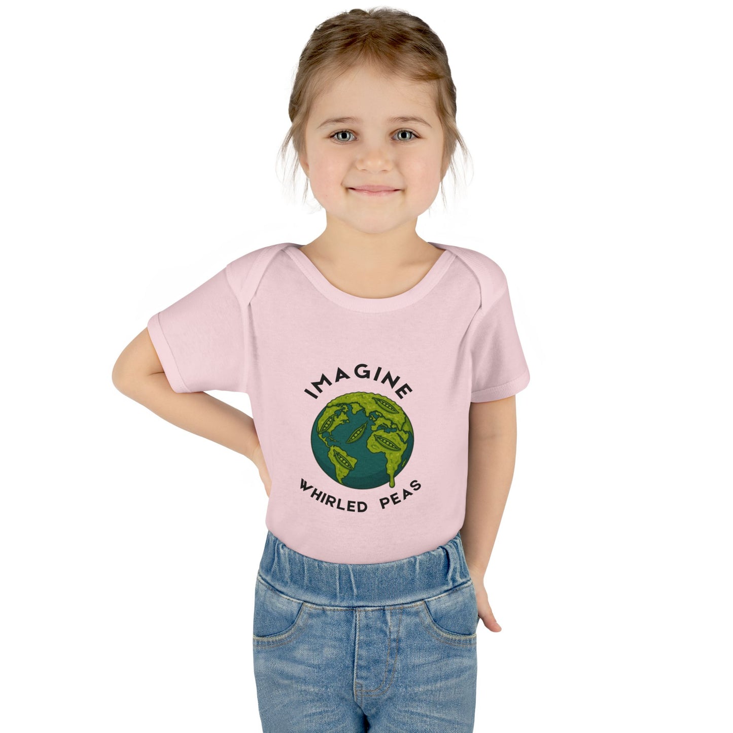 Earth-Themed Infant Bodysuit - Imagine Whirled Peas, Cute Baby Clothes, Unique Baby Shower Gift, Eco-Friendly Apparel, Baby Gift Idea