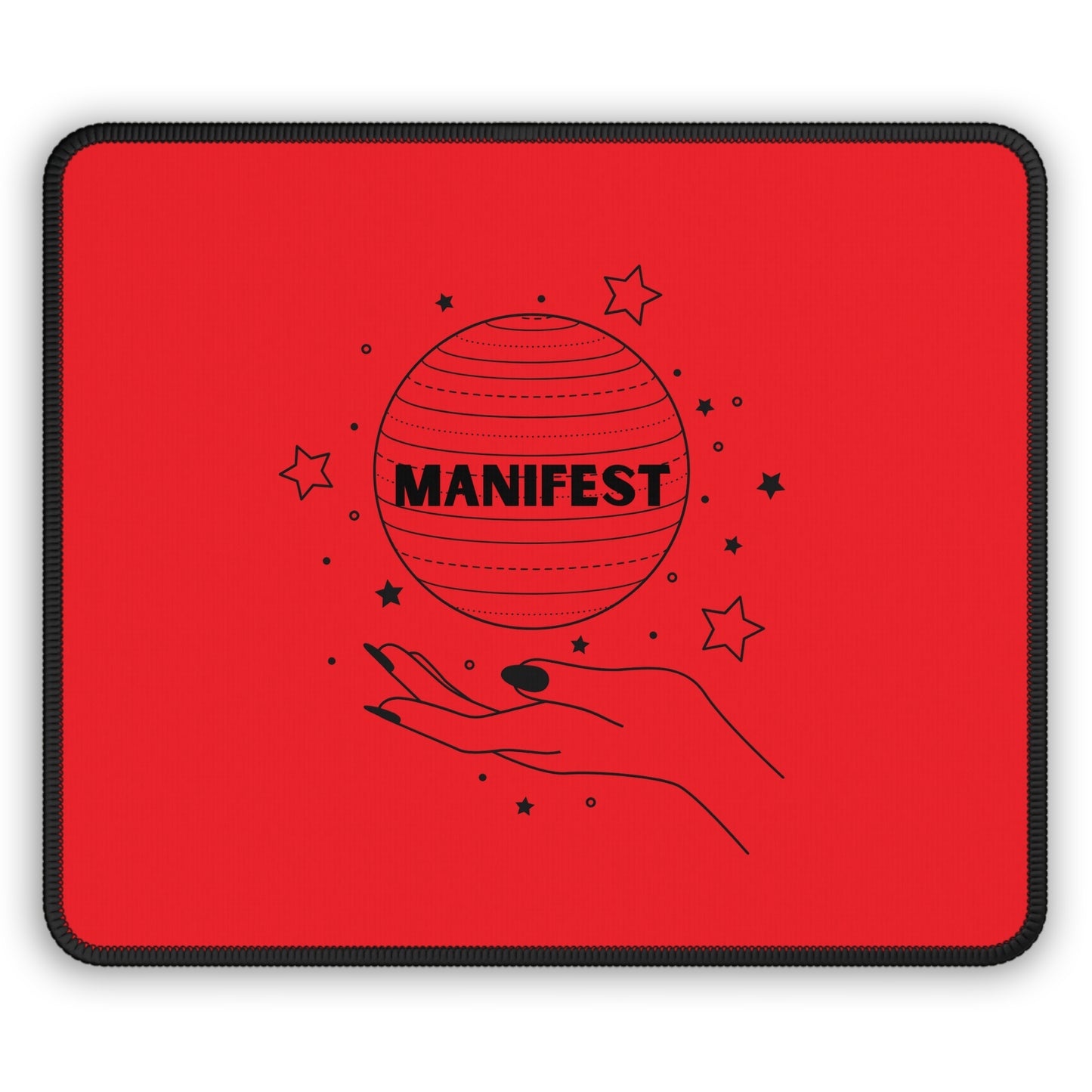 Manifest Gaming Mouse Pad, Red Desk Decor, Gamer Gift, Motivational Office Accessory, Home Office Essentials