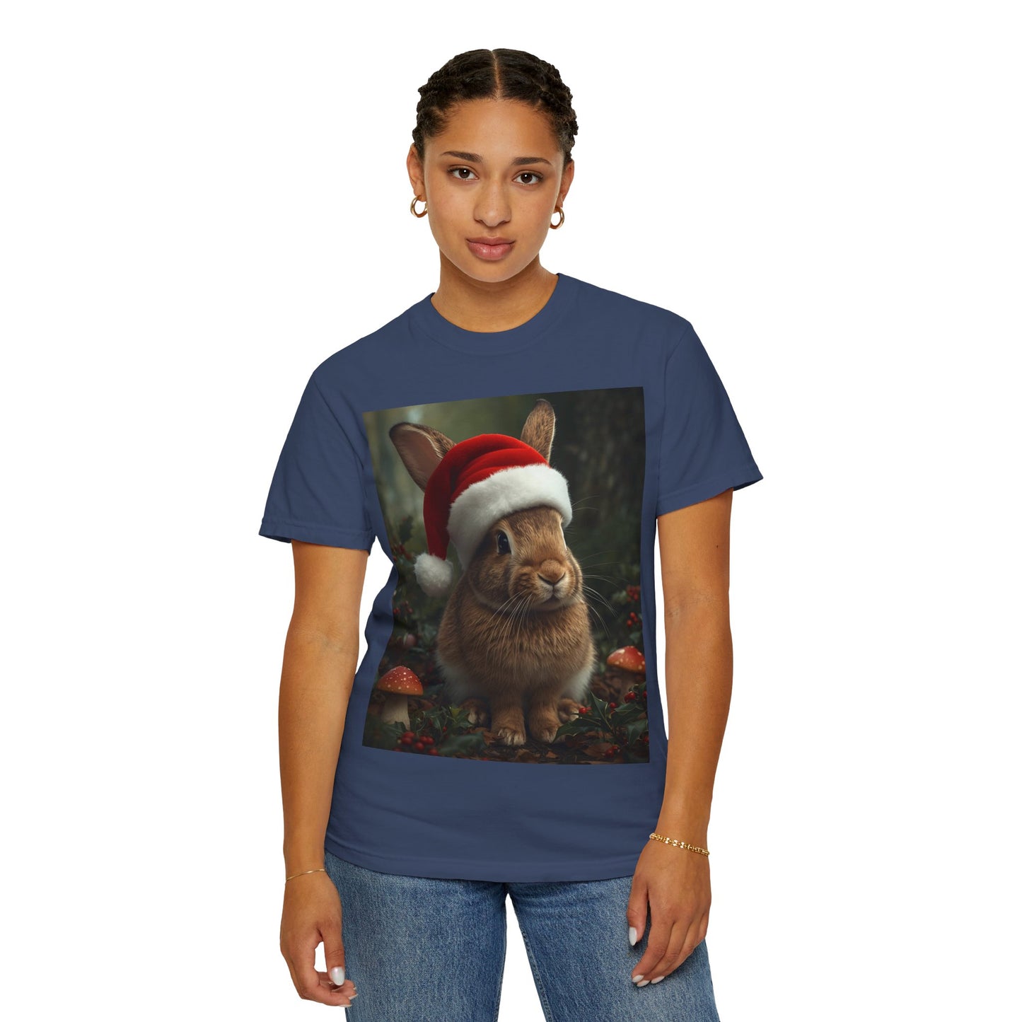 Festive Bunny T-Shirt, Funny Christmas Tee, Cute Holiday Shirt, Animal Lover Gift, Winter Apparel