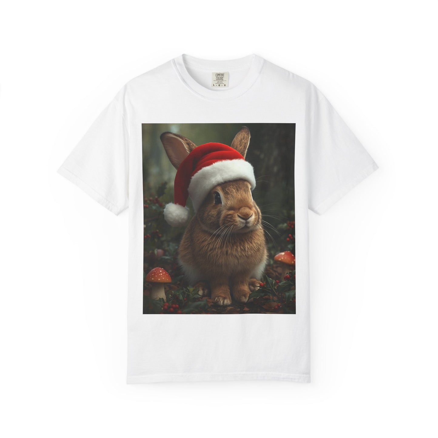Festive Bunny T-Shirt, Funny Christmas Tee, Cute Holiday Shirt, Animal Lover Gift, Winter Apparel