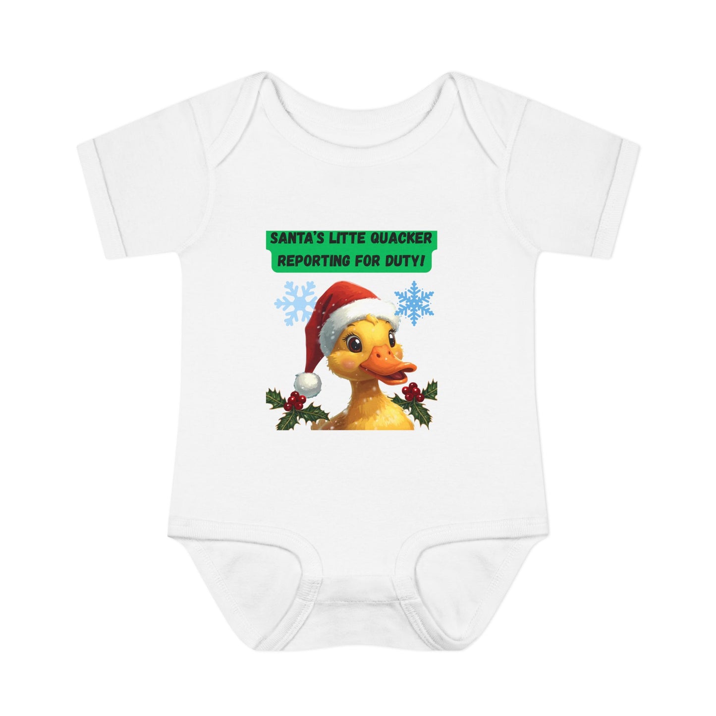 Christmas Infant Bodysuit, Santa's Little Quacker Design, Holiday Baby Outfit, Cute Baby Gift, Festive Newborn Apparel