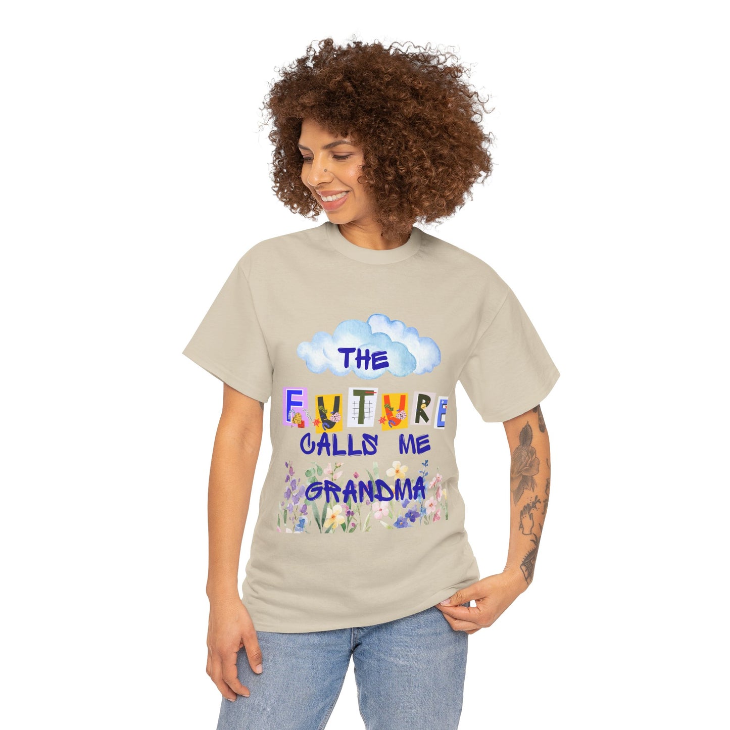 The Future Calls Me Grandma Tee, Unisex Cotton T-Shirt for Grandparents, Birthday Gift, Baby Shower, Family Gatherings, Fun Statement Tee