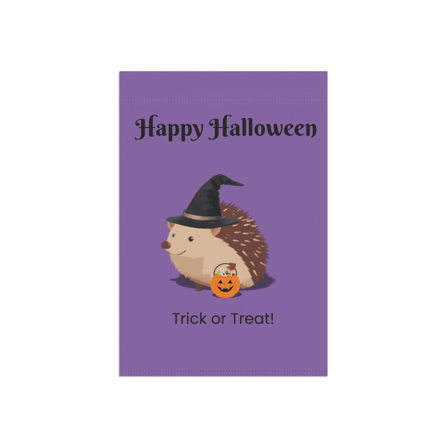 Halloween Garden Banner, Seasonal Decor, Outdoor Decoration, Trick or Treat Sign, Hedgehog Flag, Fall Home Accessory