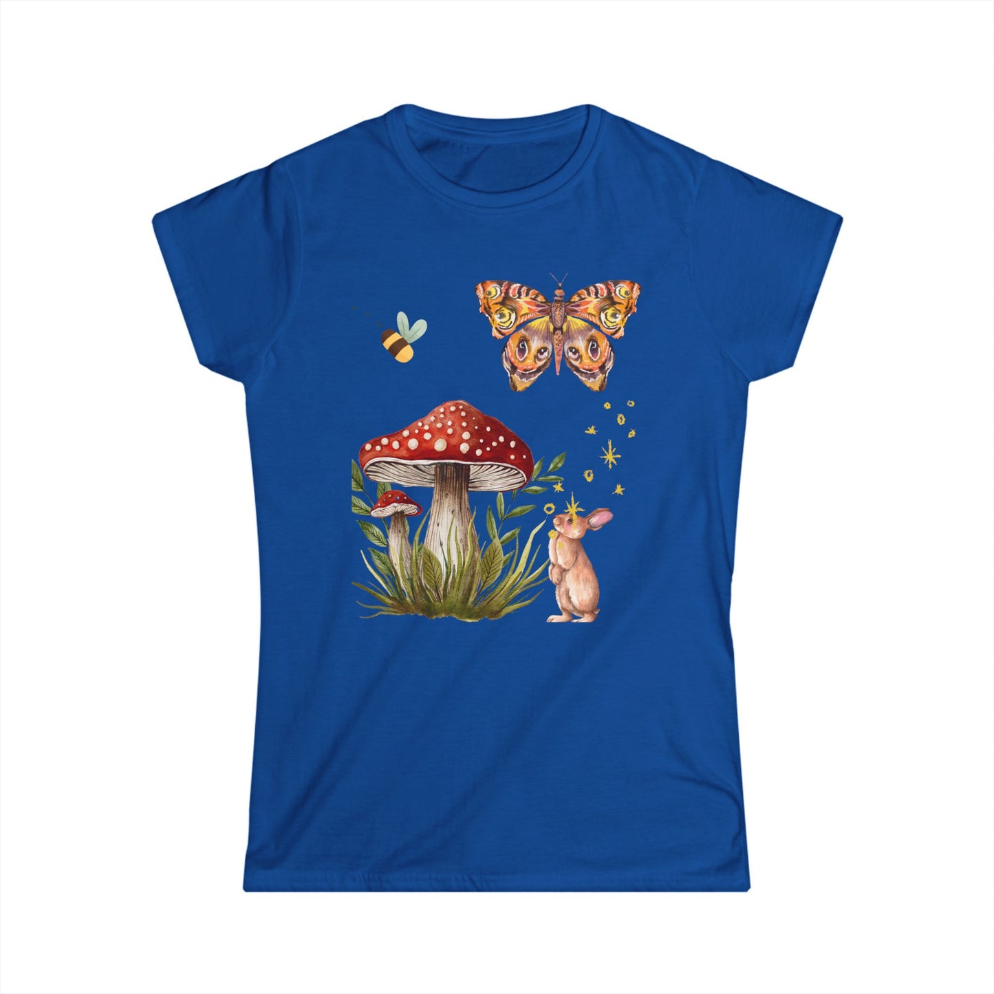 Whimsical Nature Women's Tee, Spring Fashion, Cute Animal T-Shirt, Gift for Her, Eco-Friendly Style