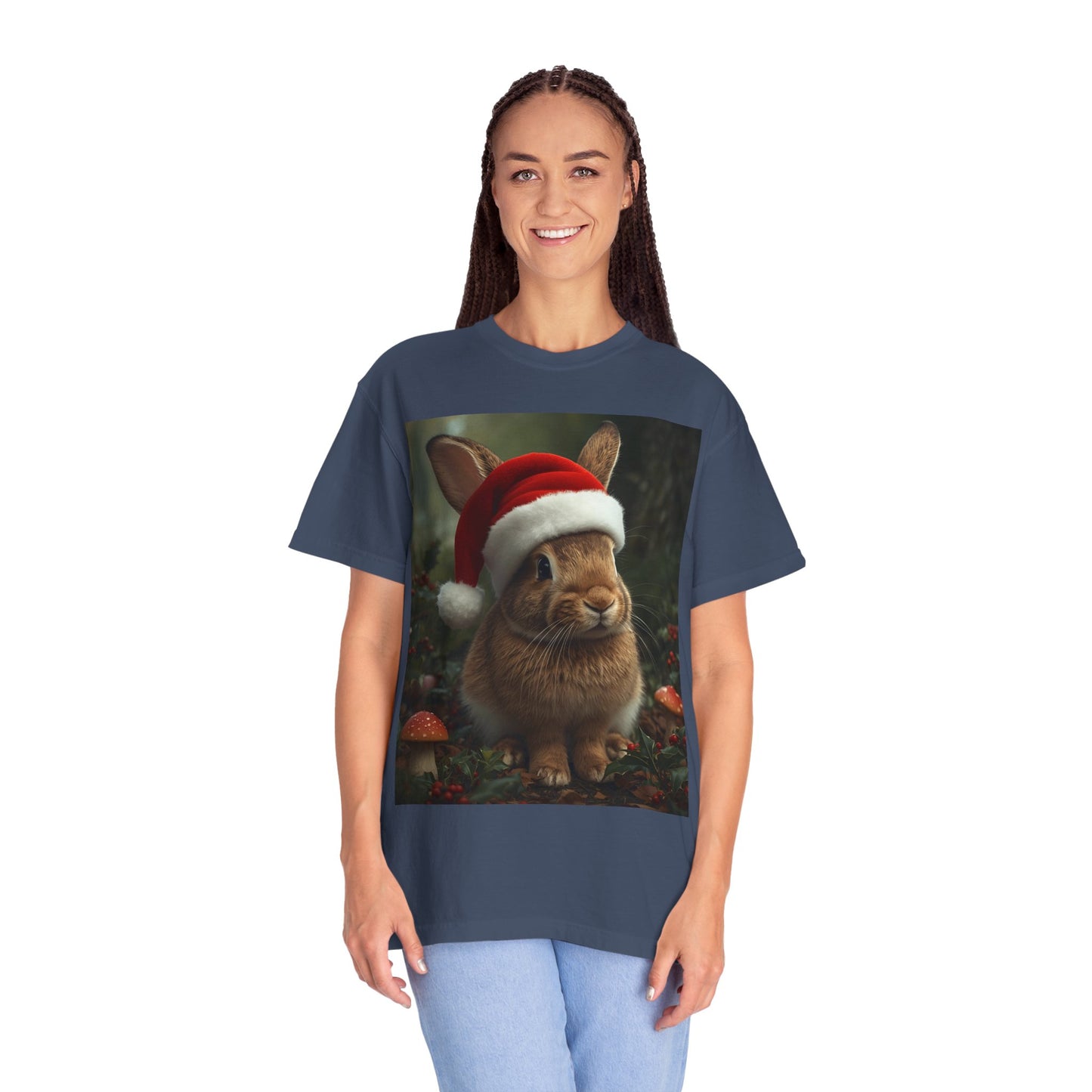 Festive Bunny T-Shirt, Funny Christmas Tee, Cute Holiday Shirt, Animal Lover Gift, Winter Apparel