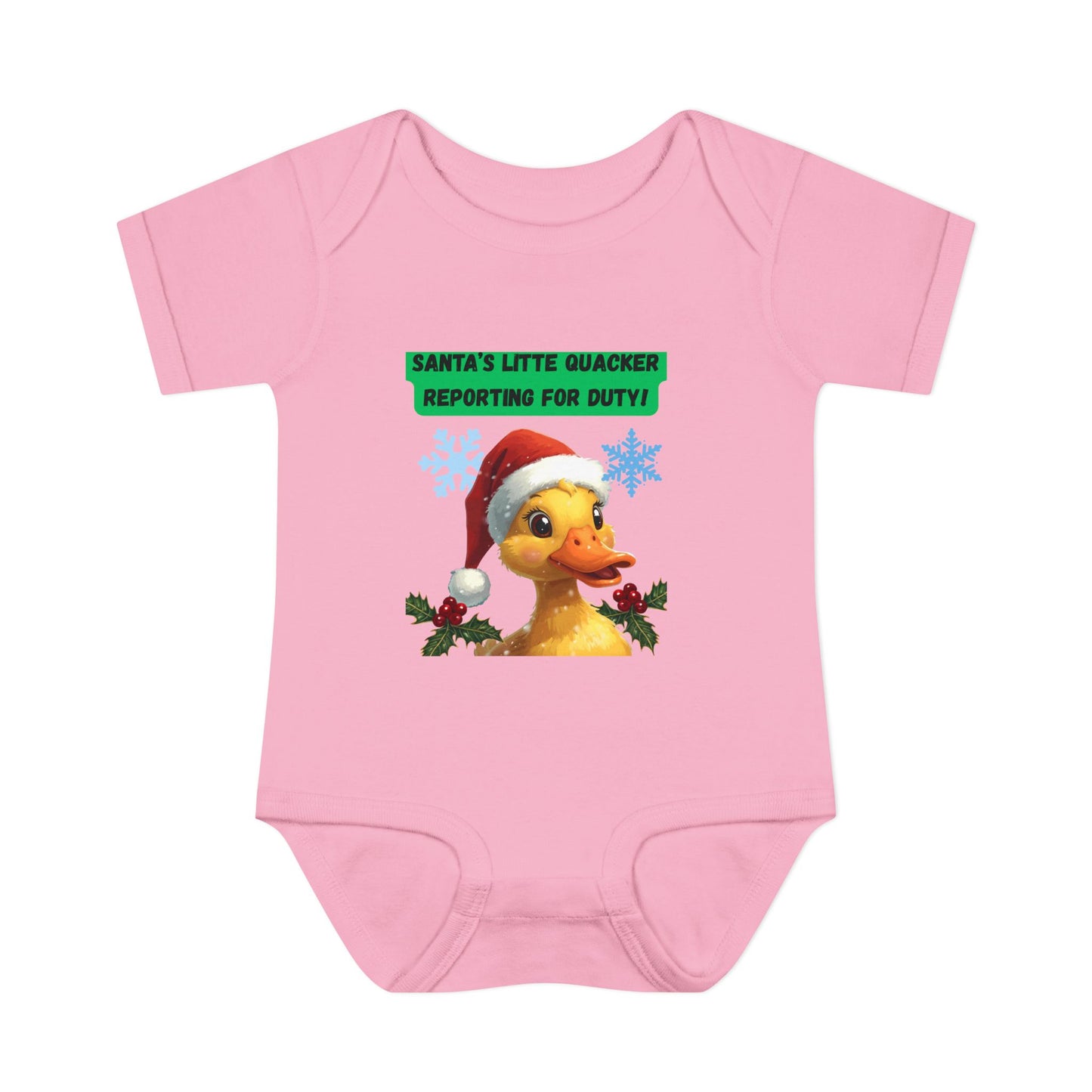 Christmas Infant Bodysuit, Santa's Little Quacker Design, Holiday Baby Outfit, Cute Baby Gift, Festive Newborn Apparel