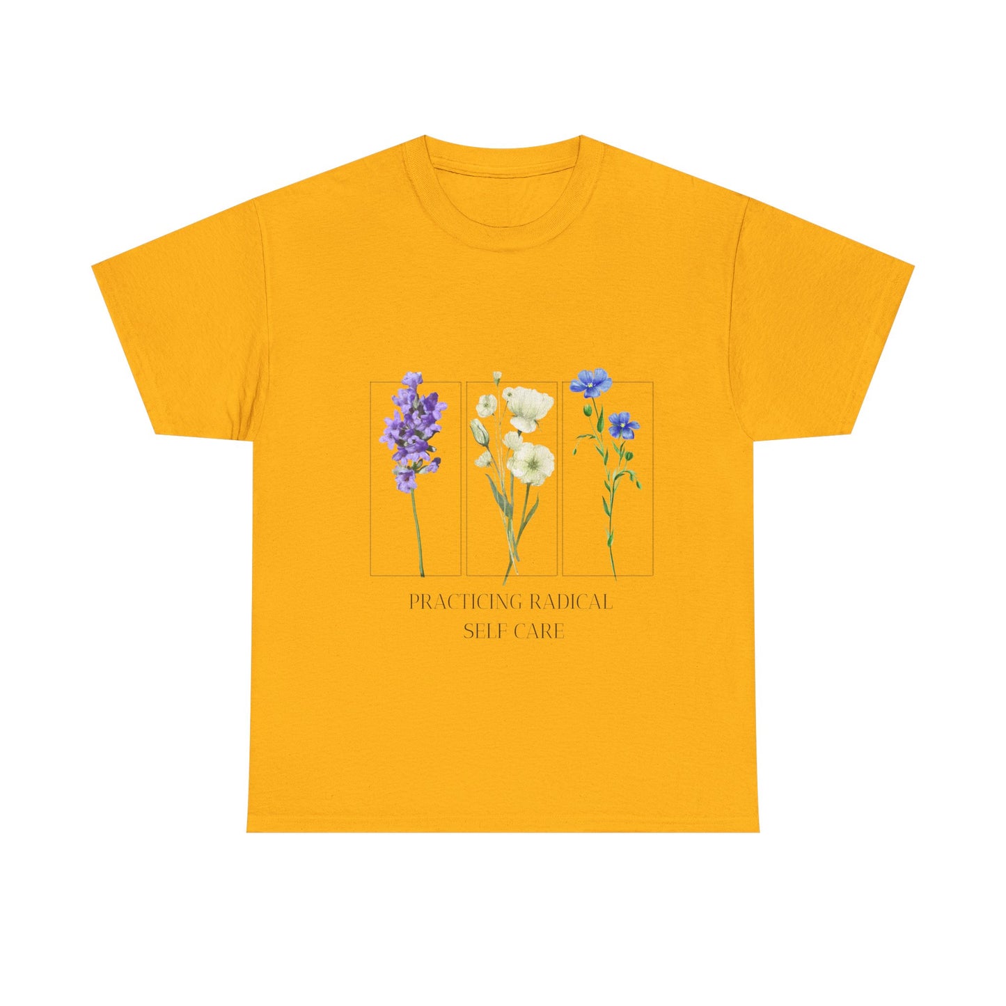 Practicing Self-Care floral  Tee, Spring Fashion Top, Unisex Graphic Shirt, Mental Health Awareness Gift, Casual Wear, Birthday Gift for Friends